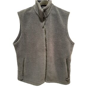 Vintage Mens Lowe Alpine Gray Deep Pile Fleece Vest Sz L Patagonia Style Zip Up
